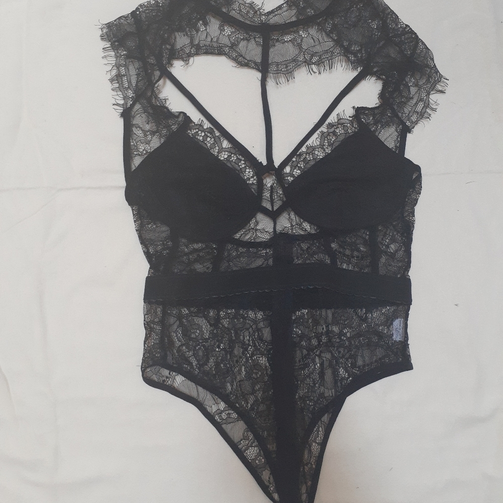 Black one piece bodysuit